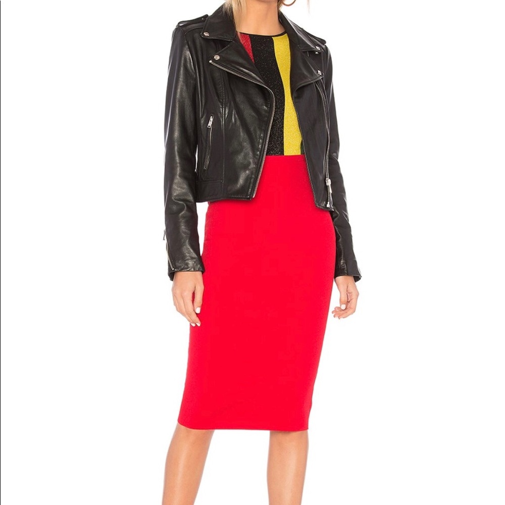 Diane Von Furstenberg Lipstick Red Pencil Skirt S